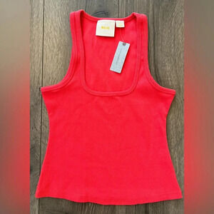 NWT Maeve by Anthropologie Red Ribbed Tank Top Size XXS Petite
